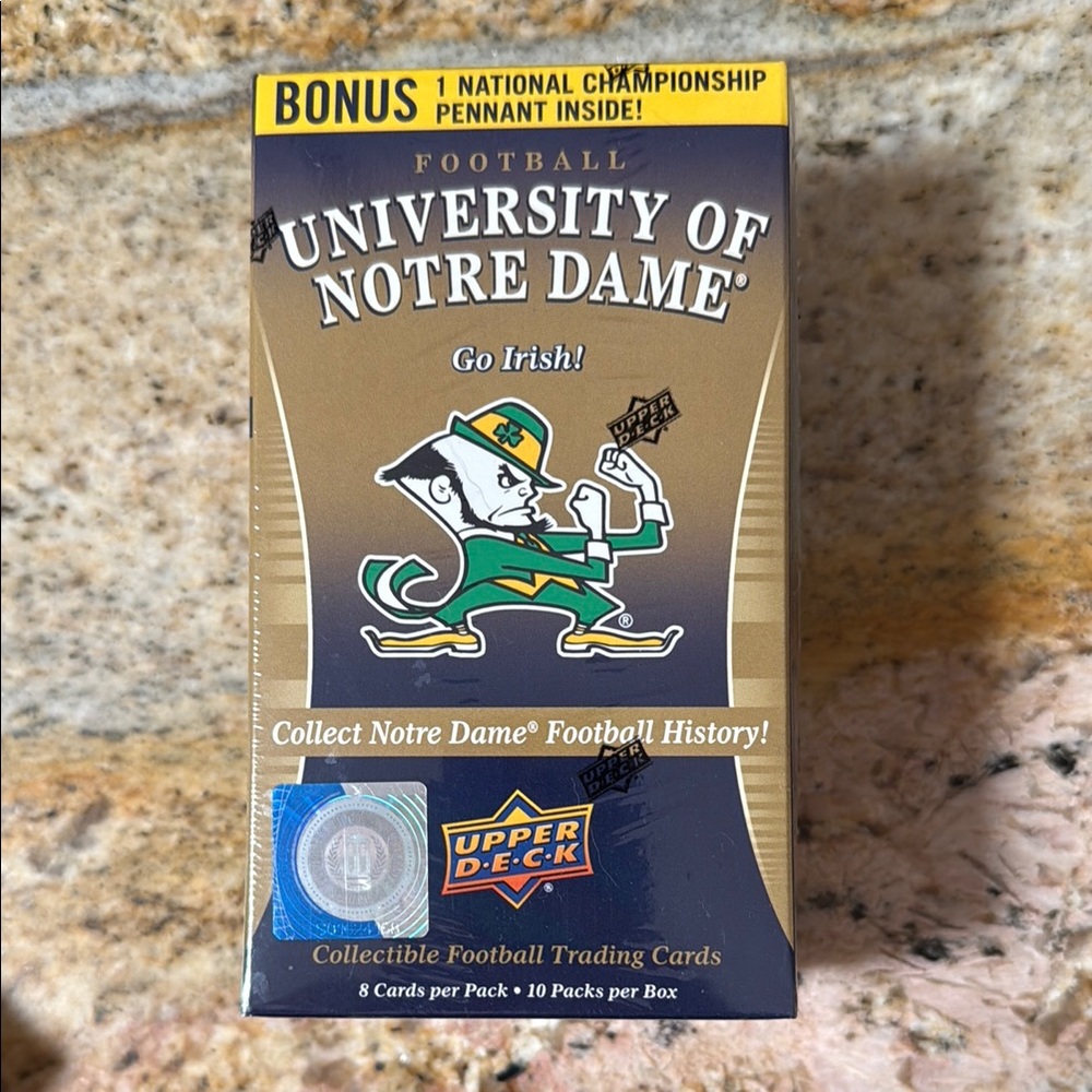 SEALED University of Notre Dame Football Trading Cards by - Upper Deck